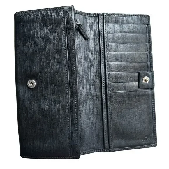 Gucci Black Long Bifold Wallet with Silver Belt Buckle - Picture 2 of 16
